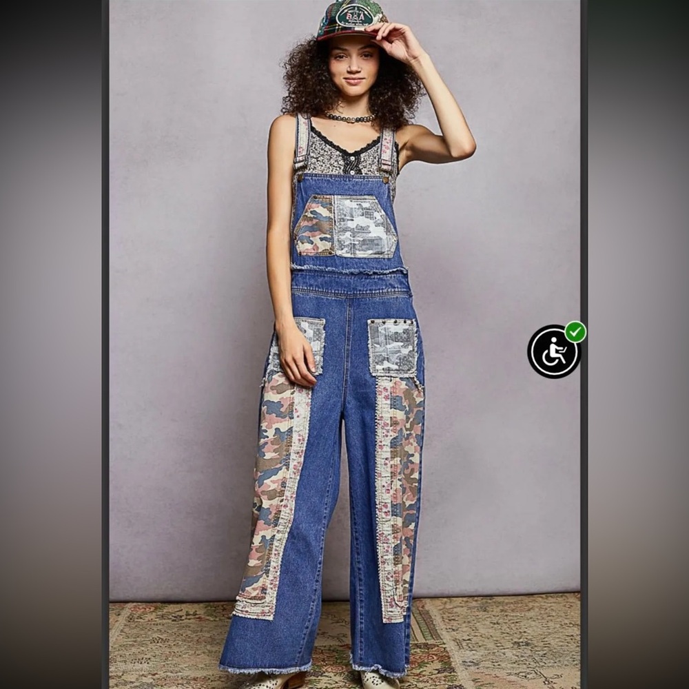 Pol Denim Camo Overalls